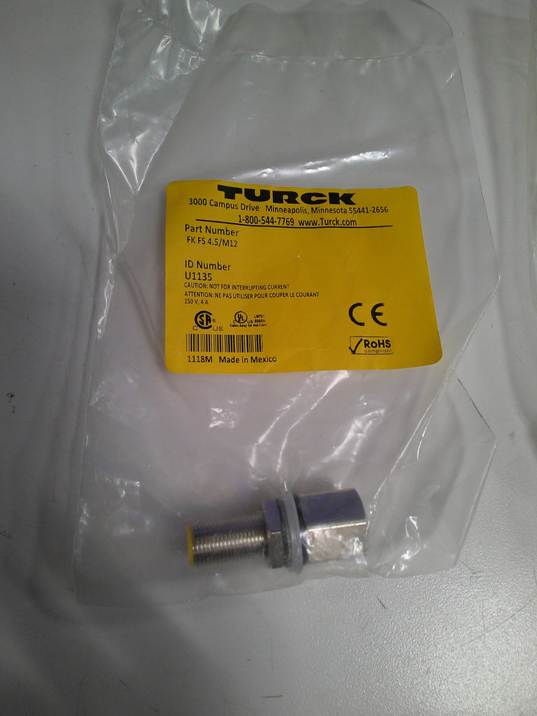 Turck FK FS 4.5/m12 EUROFAST Connector M12 Connections Male to Female