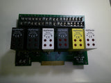 OPTO 22 PB24Q RELAY MODULE BOARD WITH 3) OAC5Q 2) IDC5Q 1) IAC5Q AND