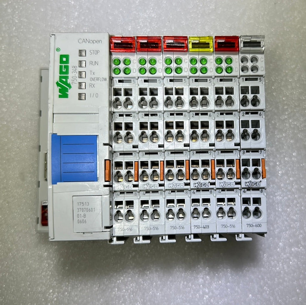 WAGO 750-348 Fieldbus Coupler CANopen D-Sub ECO w/ (6) I/O Modules 403,516,600