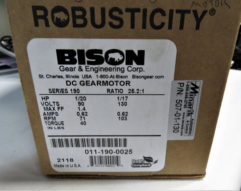 bison gear & engineering corp. Bison 011-190-0025 DC Gear Motor – PFIParts